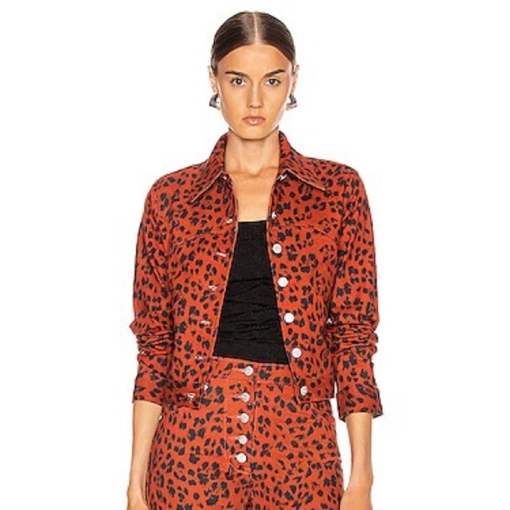 Miaou Animal Print Denim Jacket
